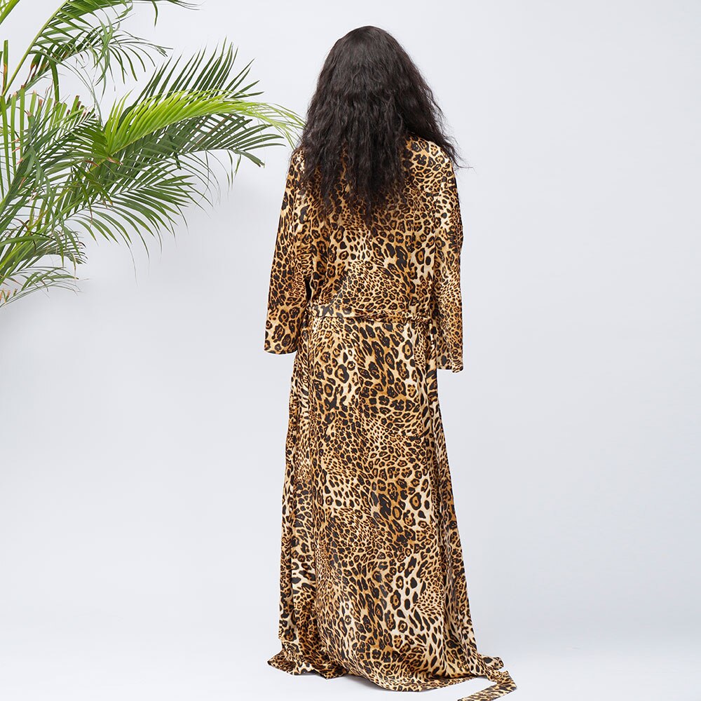 EM AfriNOVA Shima Leopard Print Long Coat